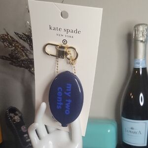 Kate Spade X Target Navy Blue Keychain with Gold Clip
